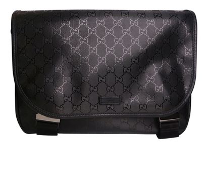 GG Monogram Double Buckle Messenger Bag, front view